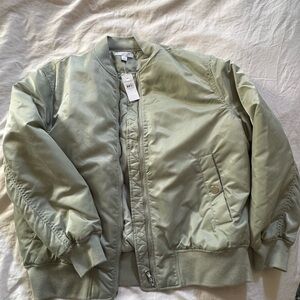 Ann Taylor Light Olive Bomber Jacket
